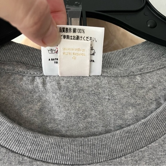 BATHING APE sz L Gray Tee BAPESTA Tshirt Short Sleeve BAPE Japan - Picture 5 of 9